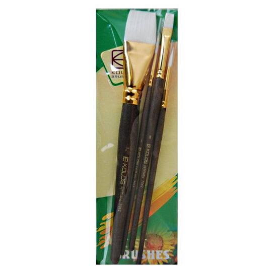 Kolos 4 Pieces Synthetic Round & Flat Paint Brushes Set 7062